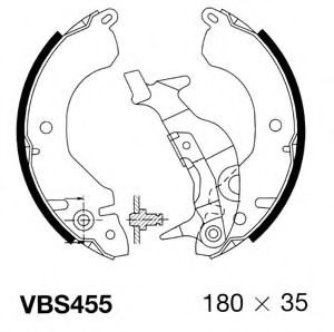 VBS455 MOTAQUIP Brake Shoe Set
