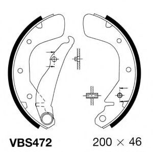 VBS472 MOTAQUIP Brake System Brake Shoe Set