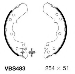 VBS483 MOTAQUIP Brake System Brake Shoe Set