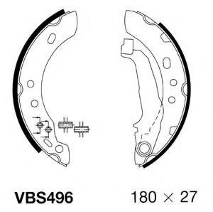 VBS496 MOTAQUIP Brake System Brake Shoe Set