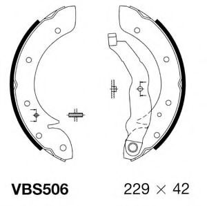 VBS506 MOTAQUIP Brake System Brake Shoe Set