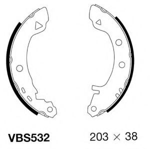 VBS532 MOTAQUIP Brake System Brake Shoe Set