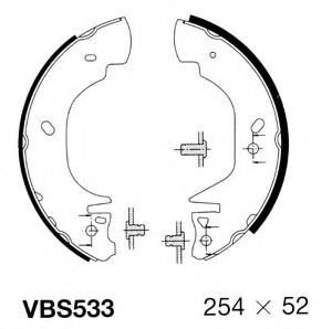 VBS533 MOTAQUIP Brake System Brake Shoe Set