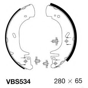 VBS534 MOTAQUIP Brake System Brake Shoe Set