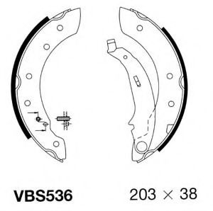 VBS536 MOTAQUIP Brake Shoe Set