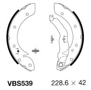 VBS539 MOTAQUIP Brake System Brake Shoe Set