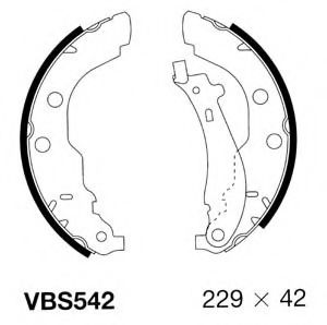 VBS542 MOTAQUIP Brake System Brake Shoe Set