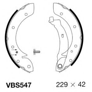 VBS547 MOTAQUIP Brake System Brake Shoe Set