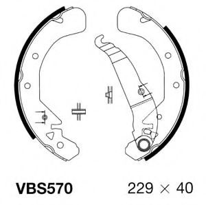 VBS570 MOTAQUIP Brake System Brake Shoe Set