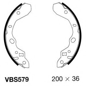 VBS579 MOTAQUIP Brake Shoe Set