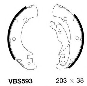 VBS593 MOTAQUIP Brake System Brake Shoe Set
