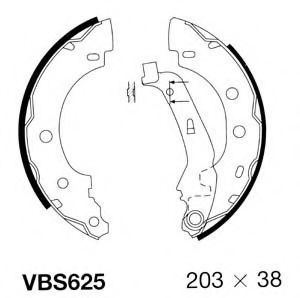 VBS625 MOTAQUIP Brake System Brake Shoe Set