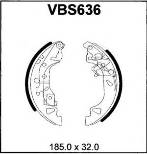 VBS636 MOTAQUIP Brake System Brake Shoe Set