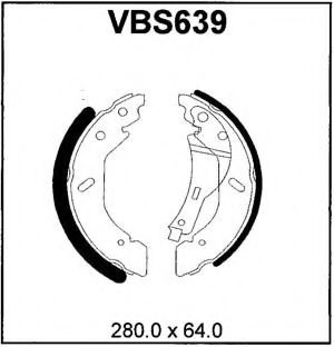 VBS639 MOTAQUIP Brake Shoe Set
