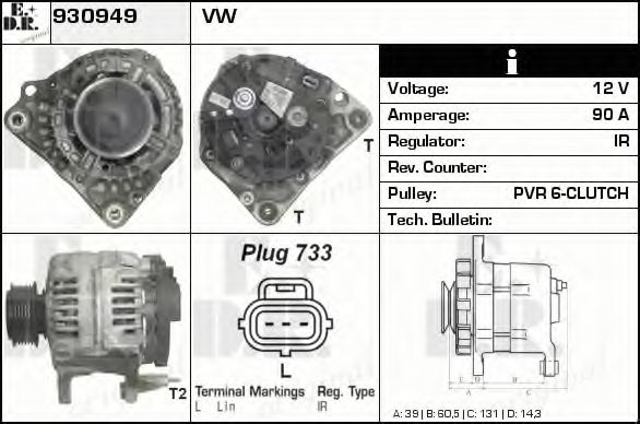930949 EDR Alternator Freewheel Clutch