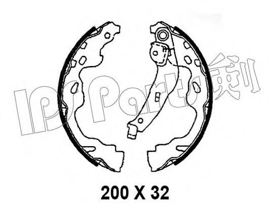IBL-4207 IPS+PARTS Brake Shoe Set, parking brake