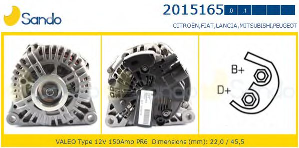2015165.0 SANDO Alternator Freewheel Clutch