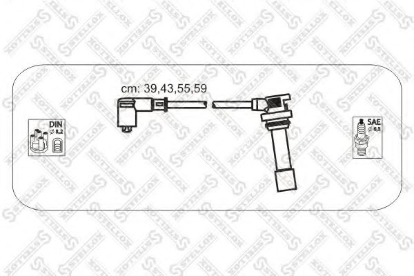 1038459SX STELLOX Ignition Cable Kit
