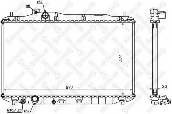 10-26675-SX STELLOX Cooling System Radiator, engine cooling