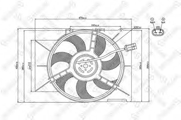29-99307-SX STELLOX Cooling System Fan, radiator