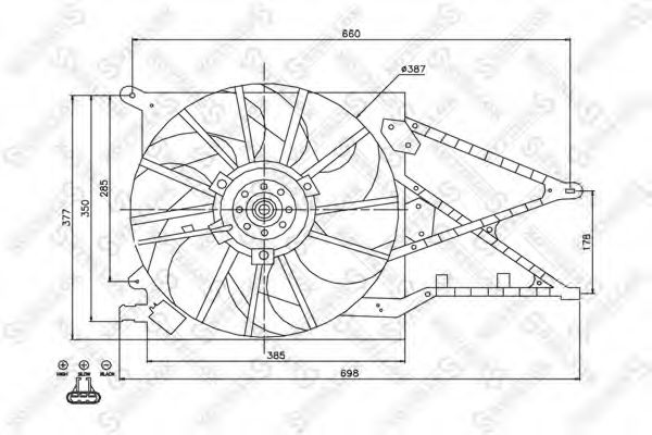 29-99309-SX STELLOX Cooling System Fan, radiator