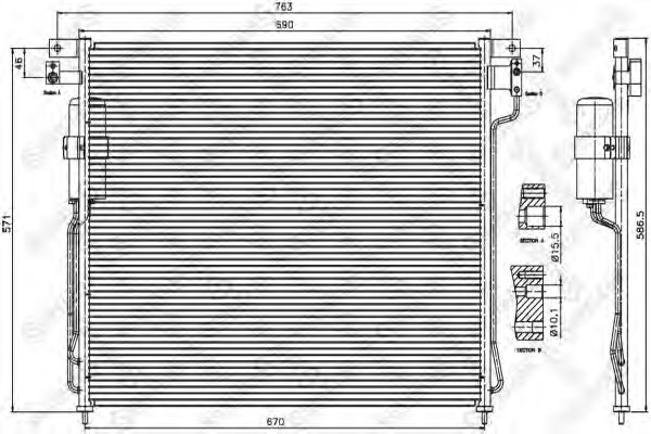 10-45383-SX STELLOX Air Conditioning Condenser, air conditioning