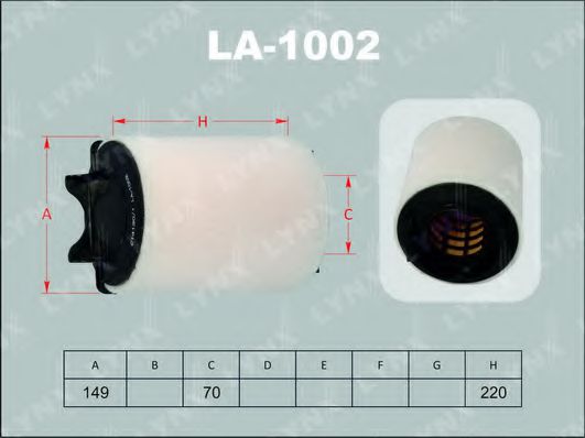 LA-1002 LYNXAUTO Air Supply Air Filter