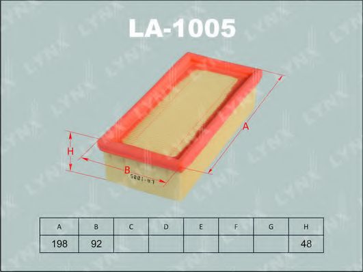 LA-1005 LYNXAUTO Air Supply Air Filter