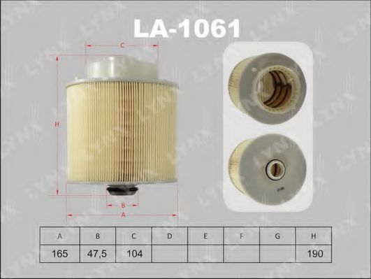 LA-1061 LYNXAUTO Air Supply Air Filter