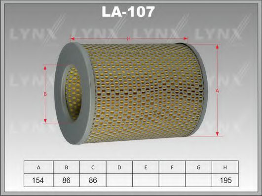 LA-107 LYNXAUTO Heating / Ventilation Filter, interior air