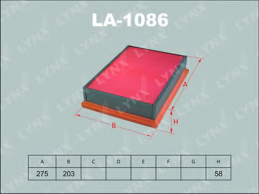 LA-1086 LYNXAUTO Air Filter