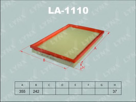 LA-1110 LYNXAUTO Air Supply Air Filter
