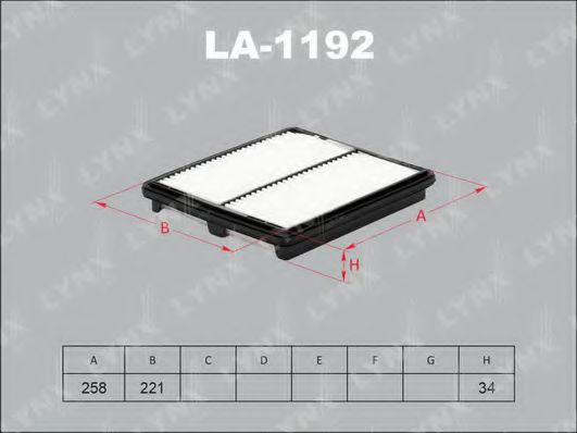 LA-1192 LYNXAUTO Air Supply Air Filter