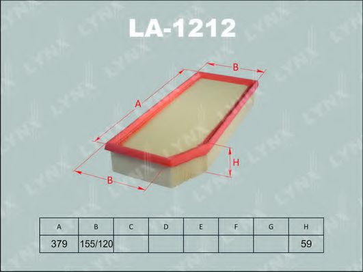 LA-1212 LYNXAUTO Air Supply Air Filter