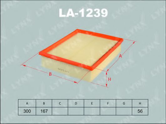 LA-1239 LYNXAUTO Air Supply Air Filter