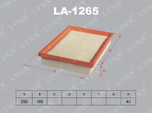 LA-1265 LYNXAUTO Air Supply Air Filter