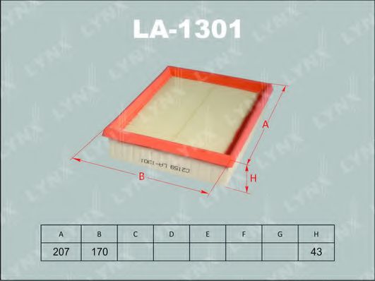 LA-1301 LYNXAUTO Air Supply Air Filter
