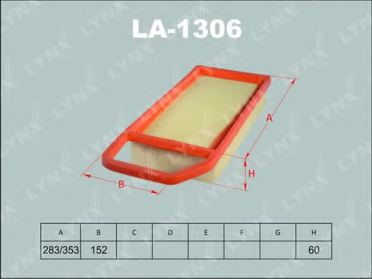 LA-1306 LYNXAUTO Air Supply Air Filter