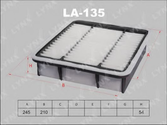 LA-135 LYNXAUTO Heating / Ventilation Filter, interior air