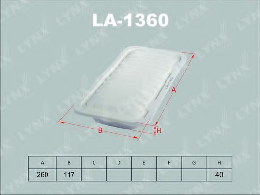 LA-1360 LYNXAUTO Air Supply Air Filter
