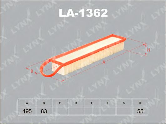LA-1362 LYNXAUTO Air Supply Air Filter
