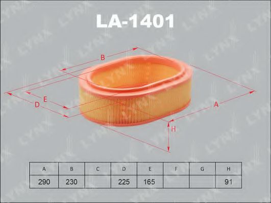 LA-1401 LYNXAUTO Air Supply Air Filter