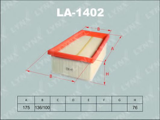 LA-1402 LYNXAUTO Air Supply Air Filter