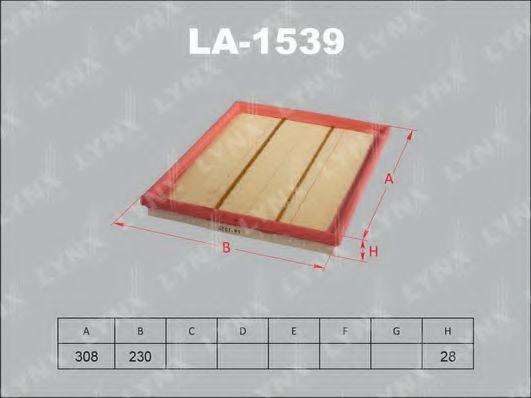 LA-1539 LYNXAUTO Air Supply Air Filter