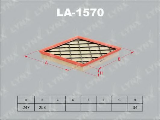 LA-1570 LYNXAUTO Air Supply Air Filter
