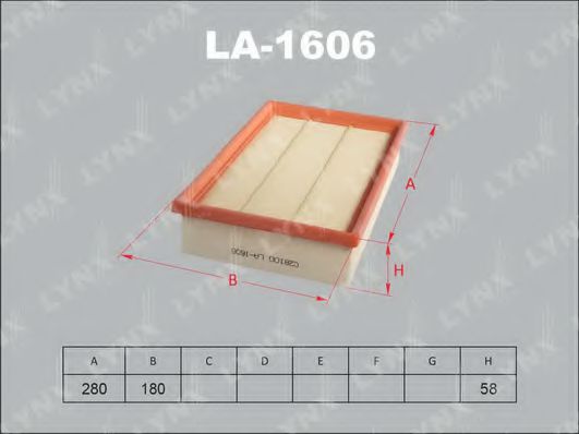 LA-1606 LYNXAUTO Air Supply Air Filter