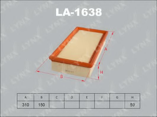 LA-1638 LYNXAUTO Air Supply Air Filter