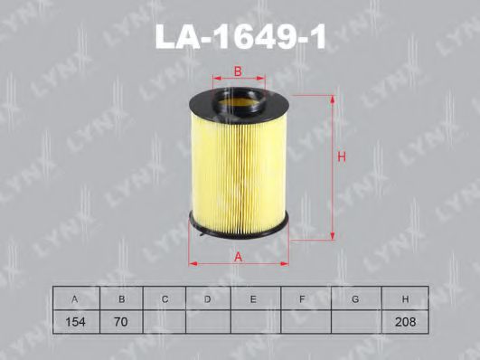 LA-1649-1 LYNXAUTO Air Supply Air Filter