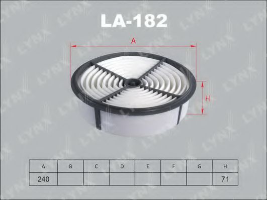 LA-182 LYNXAUTO Отопление / вентиляция Фильтр, воздух во внутренном пространстве