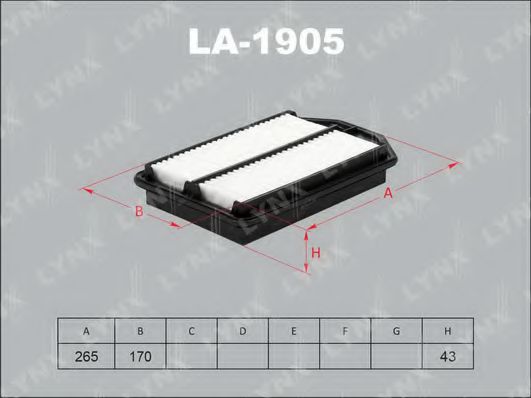 LA-1905 LYNXAUTO Air Supply Air Filter